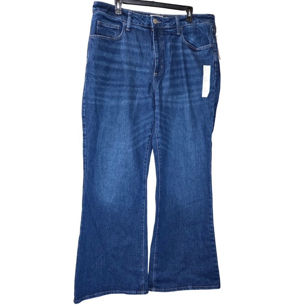 Universal Thread High Rise Flare Jeans Dark Wash Denim Comfort Stretch 17‎